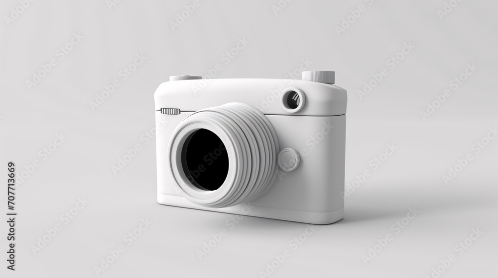 3d rendering of a white digital camera isolated on a gray background 3d rendering of a white digital camera isolated on a gray background