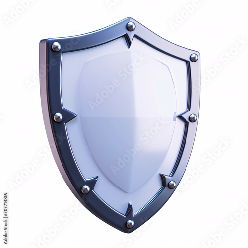 Shield isolated on a white background. 3d render. Security concept.