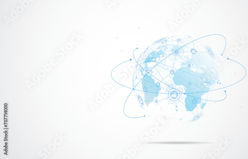 Global network connection. World map point and line composition concept of global business. Vector Illustration