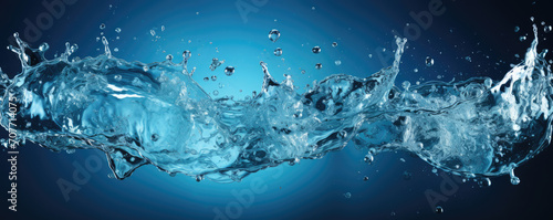 Water splash on blue background