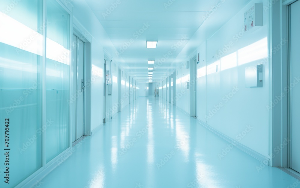 Blur image background of corridor in hospital