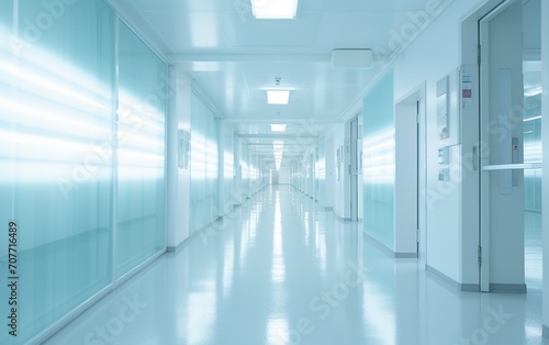 Blur image background of corridor in hospital