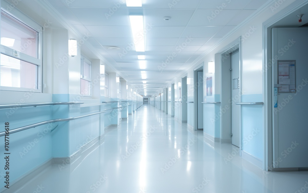 Blur image background of corridor in hospital