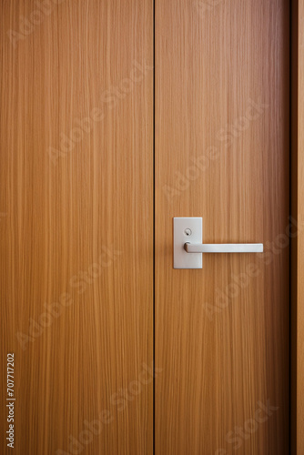 Simple Elegance: Wooden Door Detail in Modern Scandinavian Living Room Interior
