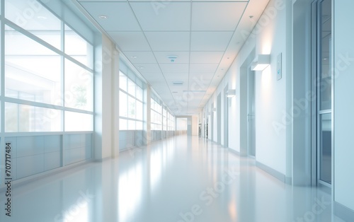 Blur image background of corridor in hospital