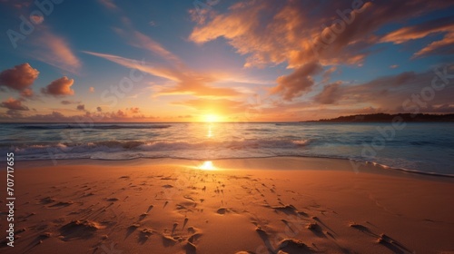 A scenic beach sunset with "Congrats" written in the sand by the water's edge