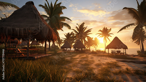 sunset in the desert