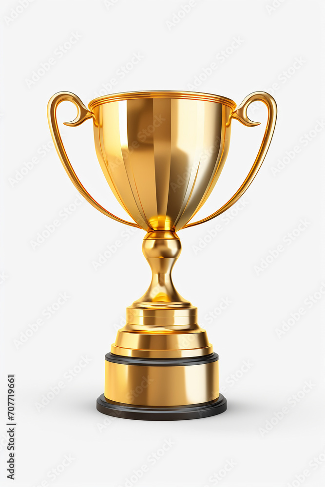 Champion's Glory: 3D Render of First Place Gold Trophy Cup with Futuristic Aesthetics Champion's Glory: 3D Render of First Place Gold Trophy Cup with Futuristic Aesthetics