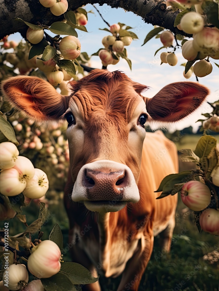 Φωτογραφία Country Farm Animals: Captivating Jersey Cow Photo in Nature's Serene Beauty