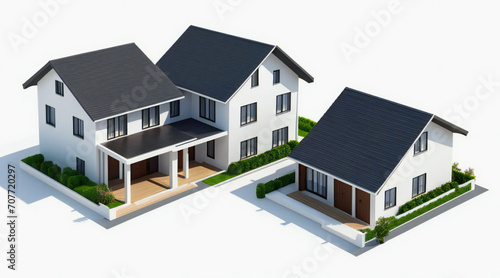 3d rendering of modern cozy house isolated on white background © Samsul Alam