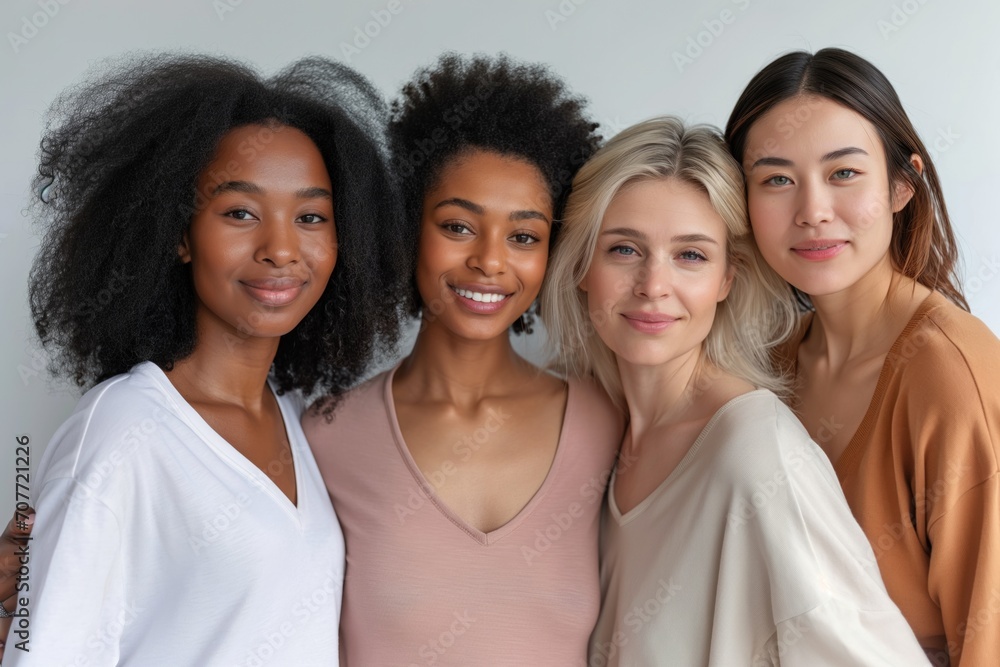 Femmes de tous les âges et d'origines différentes sur fond blanc. Women of all ages and different origins on white background. Femmes de tous les âges et d'origines différentes sur fond blanc. Women of all ages and different origins on white background.