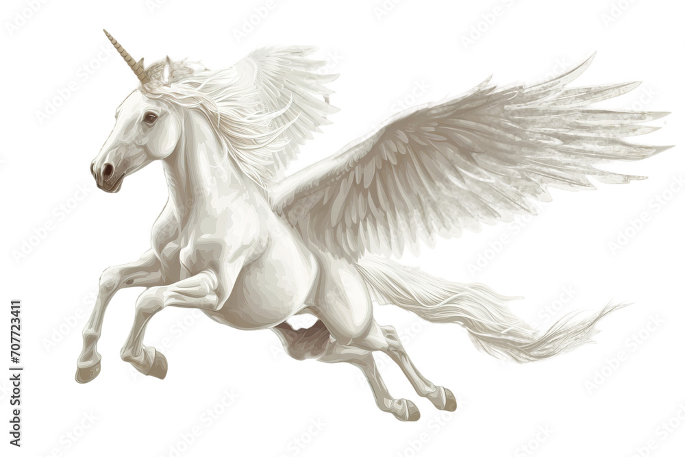 Cute Pegasus isolated on white background. Cute Pegasus isolated on white background.