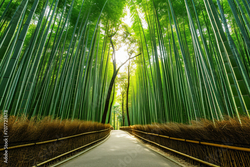 view of the green bamboo forest