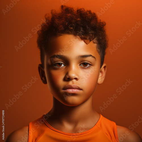 Close up portrait of child basketball player