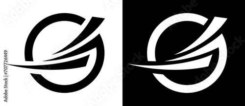 Abstract background with lines in circle. Art design spiral as logo or icon. A black figure on a white background and an equally white figure on the black side.