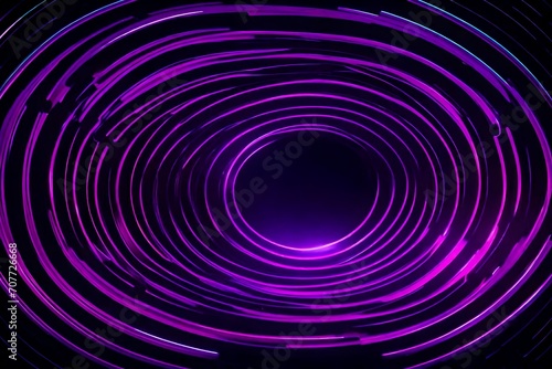 illustration of a bright purple curvilinear shape with circles on top of round surfaces on a flat black background 