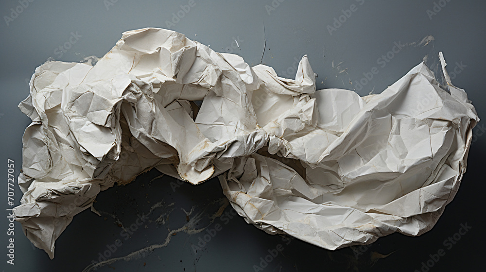 Crumpled ripped paper