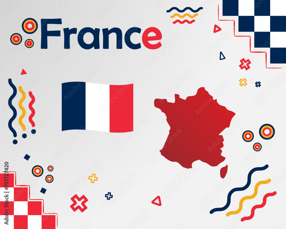 Vector illustration of France and its symbols

