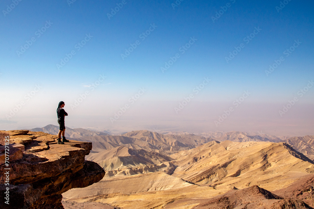 Man looking over the Jordan landscape