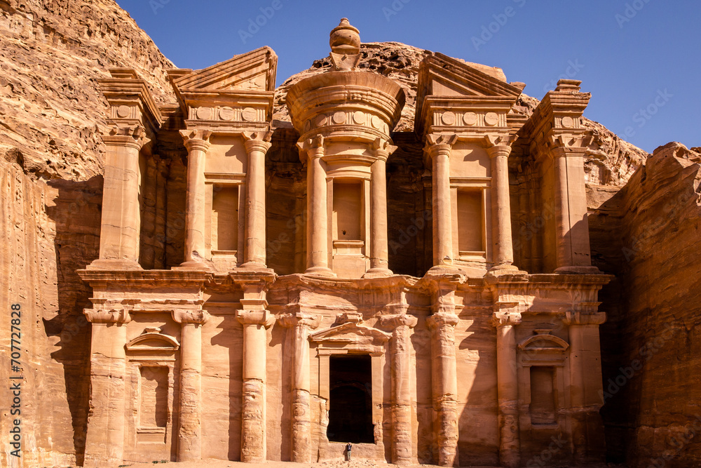 Petra with a man in front Petra with a man in front