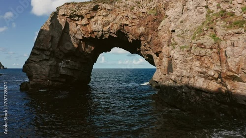 Great Pollet sea arch Ireland. Aerial view
