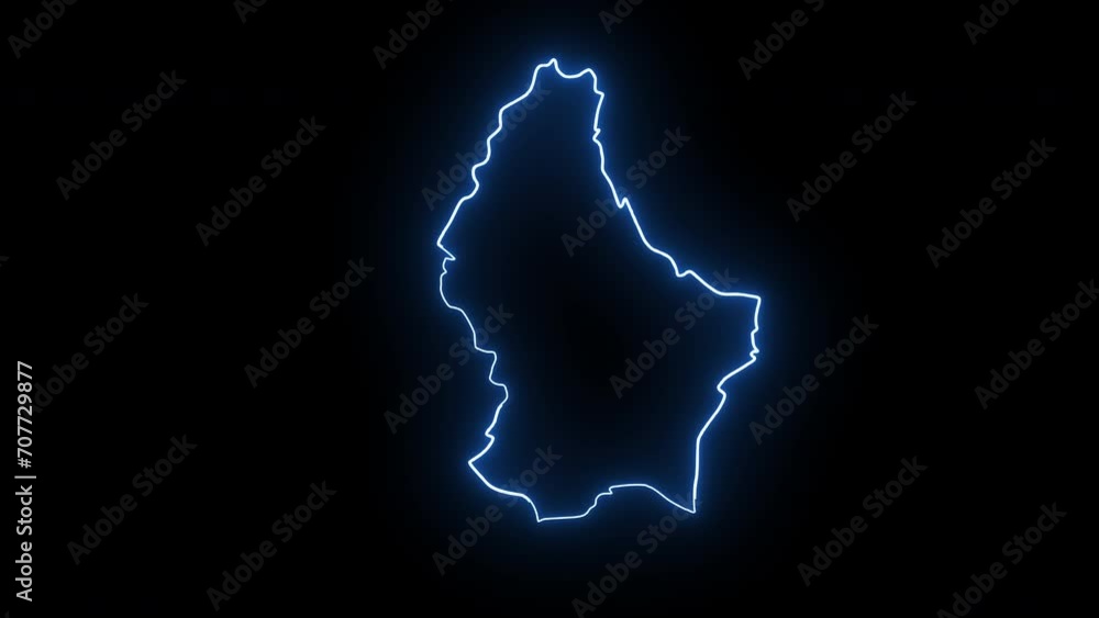 Luxembourg country map animation with a glowing neon effect Luxembourg country map animation with a glowing neon effect