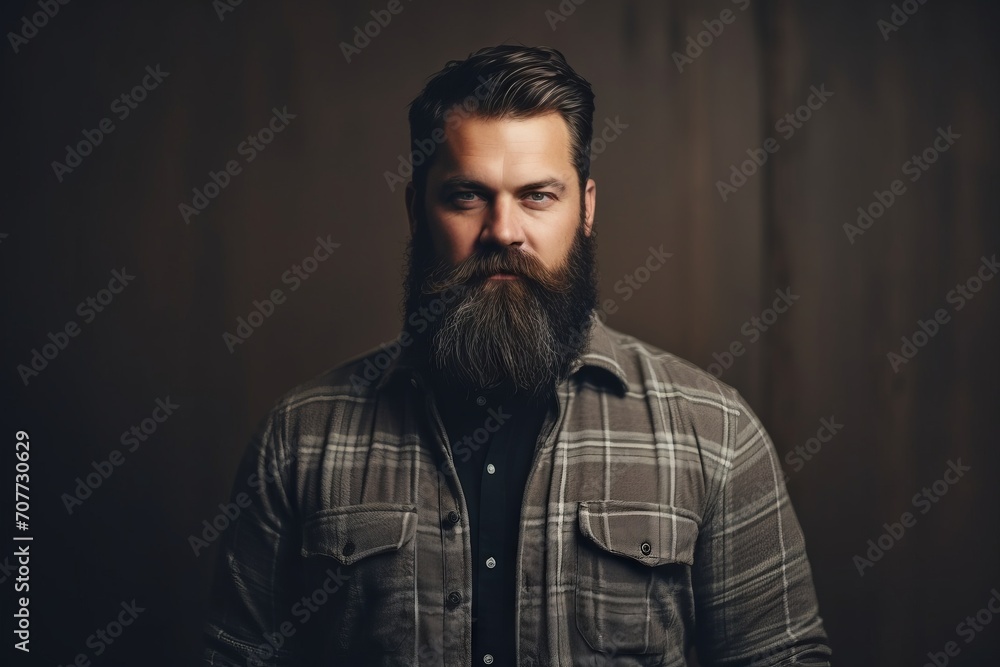 Portrait of a handsome man with a long beard and mustache. Portrait of a handsome man with a long beard and mustache.