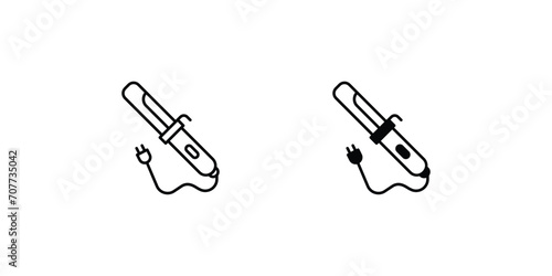 hair curler icon with white background vector stock illustration