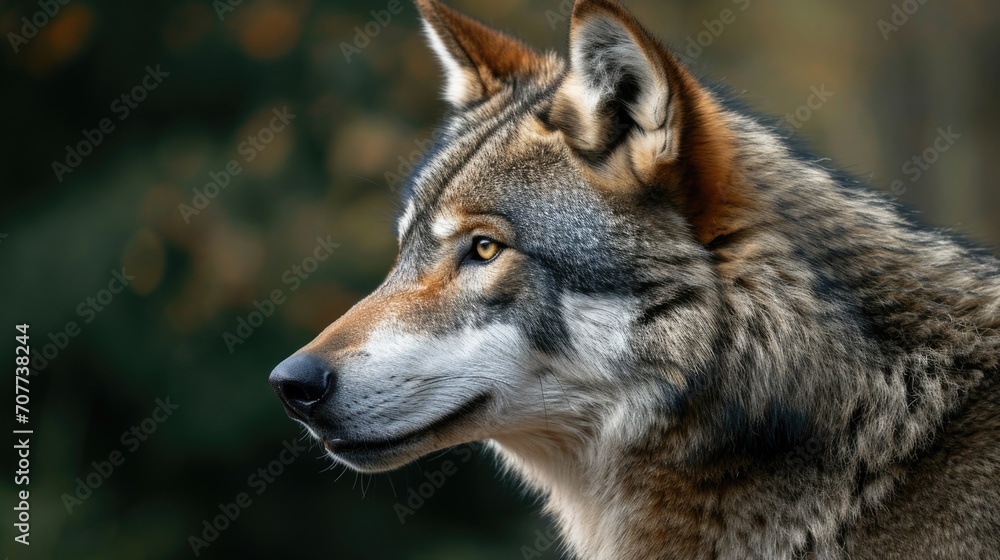 Portrait of a wolf in nature Portrait of a wolf in nature