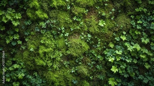 A background of green moss. Moss Green Herb. Wall of natural green moss photo