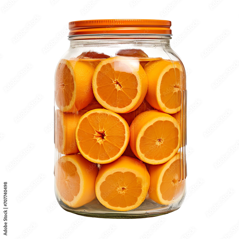 front view of oranges fruit in a jar isolated on a white transparent background front view of oranges fruit in a jar isolated on a white transparent background