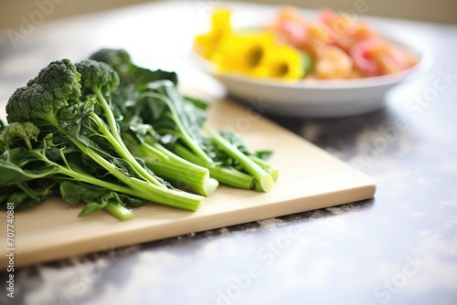 broccoli rabe flowers next to orecchiette for a fresh look