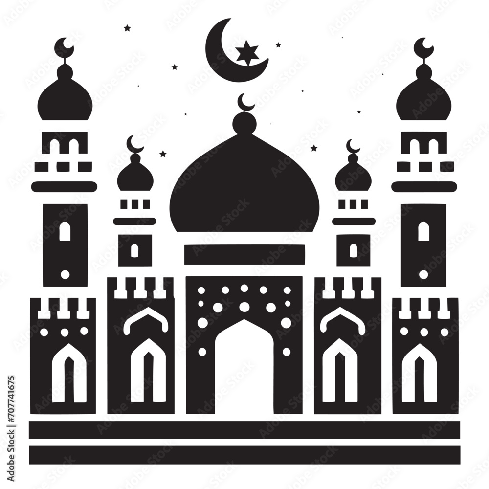 Islamic mosque silhouette symbol design