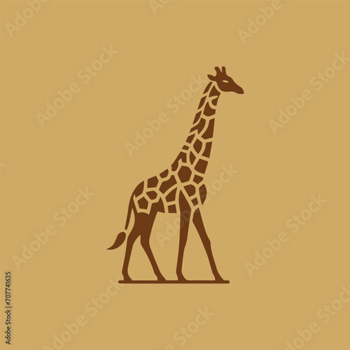 Giraffe silhouette logo style illustration