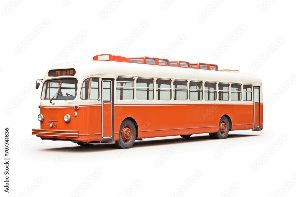 Vintage bus on white background