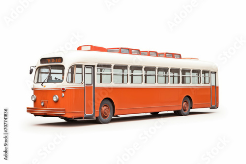 Vintage bus on white background