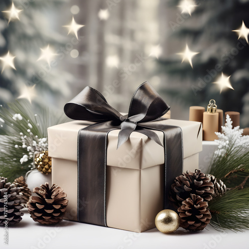 Holiday gifts, New Year's magic, created by AI photo