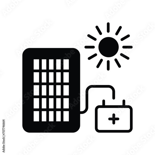 solar pannel icon with white background vector stock illustration