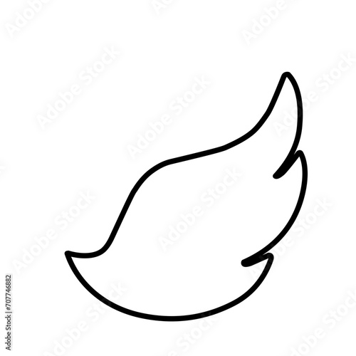 Wings birds and angel. Cartoon doodle bird tattoo wing icon. Feather sketch handdrawn collection.
