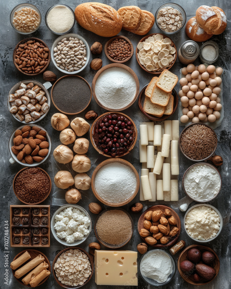 Baker in the style of knolling. Generative AI. Baker in the style of knolling. Generative AI.
