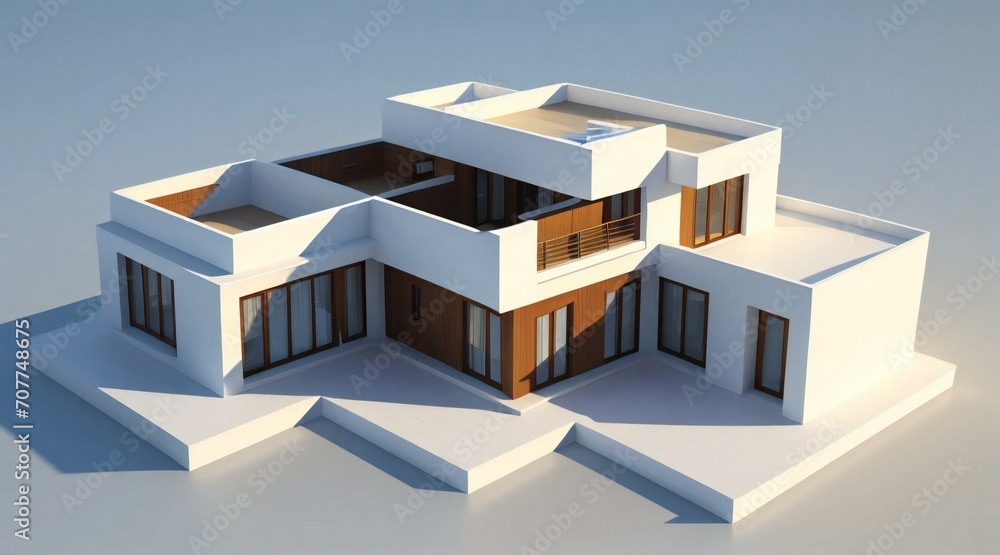 3d rendering of modern cozy house isolated on white background 3d rendering of modern cozy house isolated on white background