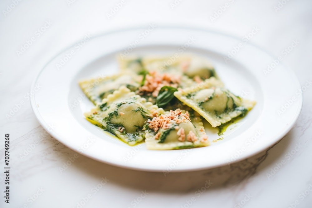 vegan ravioli made with tofu and spinach filling vegan ravioli made with tofu and spinach filling