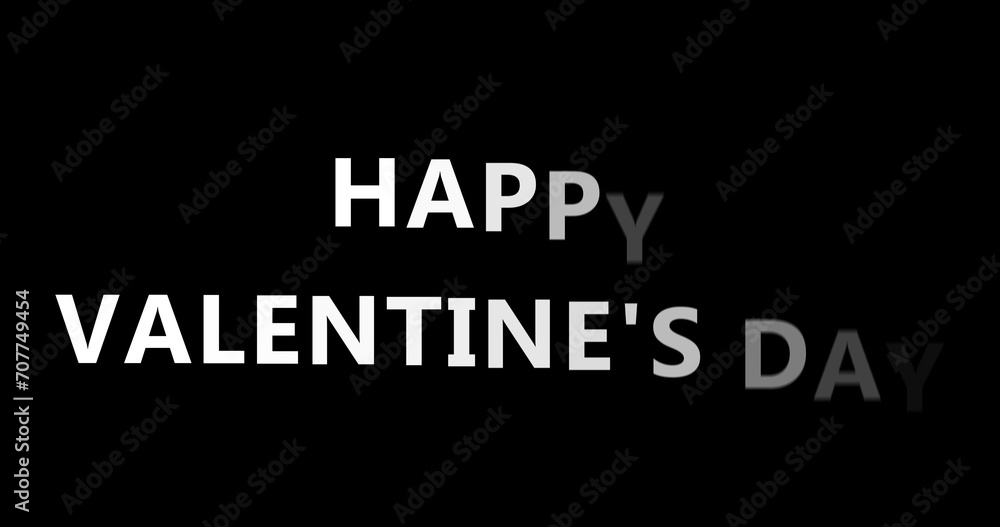 Fototapeta premium Happy Valentine's Day typographic cool affectionate passionate background. Love marriage proposal. Angel Eve message of love motion graphic for Saint Valentine's Day 14th February BG.