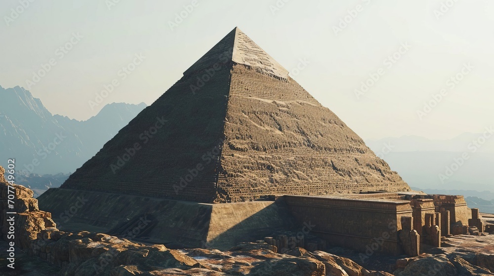 Ancient Egyptian pyramid in desert. Created with Generative Ai technology. Ancient Egyptian pyramid in desert. Created with Generative Ai technology.
