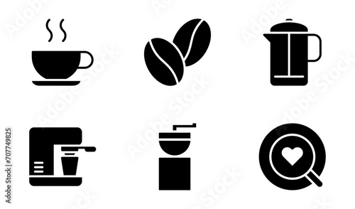 Cafe and Coffee icon design template in style