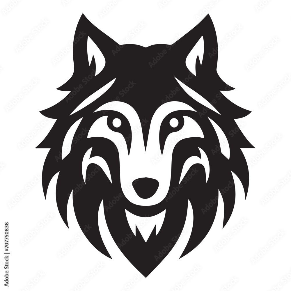 Wolf head logo vector icon illustration