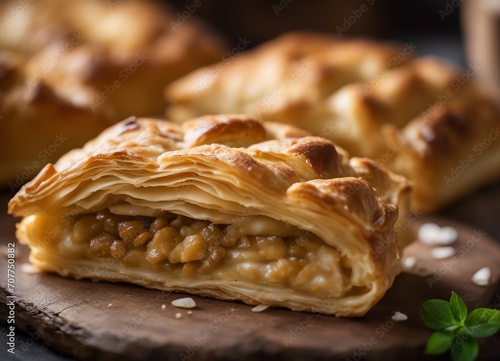 Delicious Turkish food, Tray pastry on wooden background Delicious Turkish food, Tray pastry on wooden background