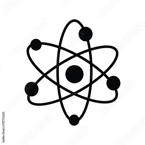 atom icon with white background vector stock illustration