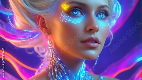 fantasy woman face with makeup