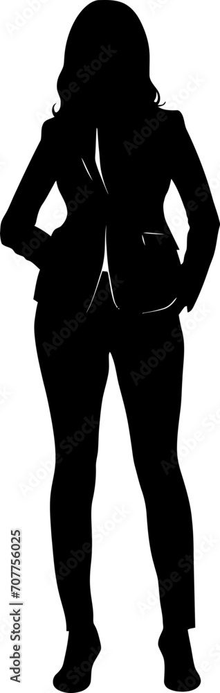 Silhouette business woman full body black color only Silhouette business woman full body black color only